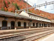 Bahnhof Vallorbe, Bahnsteig 3, aufgenommen vom Bahnsteig 1 am 25.10.2013