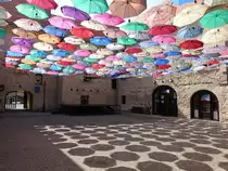 Szerencs, Innenhof der Burg R�k�czi-v�r, erbaut 1556 (06.09.2018)