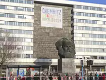 Karl Marx B�ste im Zentrum von Chemnitz am 01. Dezember 2018.