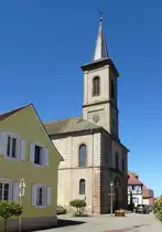 Artzenheim im Oberelsa�, die Kirche St.Jakobus, Juni 2017