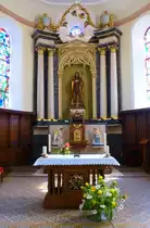 Rumersheim, der Hochaltar in der Kirche St.Gilles, Juni 2017