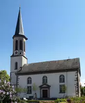 V�rstetten, im Weinbrennerstil errichtete evangelische Kirche von 1803, Juli 2018