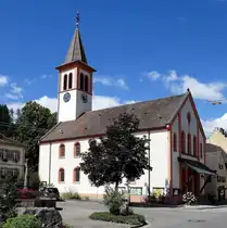 Sulzburg, die ehemalige evangelische Kirche von 1836 beherbergt jetzt das Landesbergbaumuseum Baden-W�rttemberg, Aug.2018