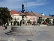 Papa, historischer Brunnen am Hauptplatz F� Ter (27.08.2018)