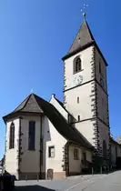 Burkheim, die katholische Pfarrkirche St.Pankratius, geht zur�ck auf die Zeit um 1350, Sept.2018