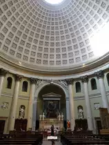 Ghisalba, neoklassizistischer Innenraum der Pfarrkirche San Lorenzo, Fresken von Francesco Tencalla (29.09.2018)