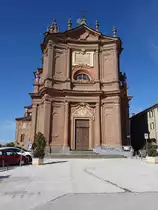 Fossano, Pfarrkirche St. Trinita, erbaut von 1730 bis 1738 durch Francesco Gallo an der Piazza dei Battuti Rossi (03.10.2018)