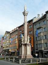 Die Maria-Theresien Stra�e in Innsbruck mit der Annas�ule, welche vom Land Tirol gestiftet wurde nach dem Abzug der bayrischen Truppen am Anna Tag des Jahres 1703. 08.03.08