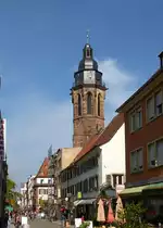 Landau, Blick durch die Marktstra�e, rechts die Stiftskirche, Sept.2017