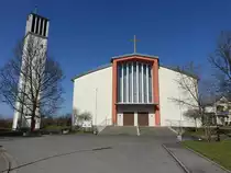 Bad Rodach, Katholische Pfarrkirche St. Marien, erbaut von 1953 bis 1957 durch Josef Rauschen (08.04.2018)