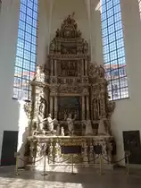 Coburg, Renaissanceepitaph in der Ev. Moritzkirche, erbaut 1598 durch den Bildhauer Nikolaus Bergner (08.04.2018)