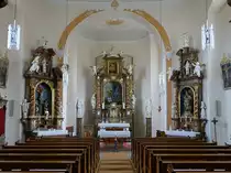 Oberbrunn, barocke Alt�re in der St. Laurentius Kirche (09.04.2018)