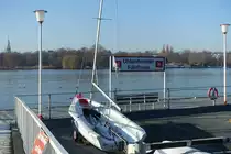 Hamburg am 19.1.2019: Au�enalster, Alsterdampferanlegestelle Uhlenhorster F�hrhaus /