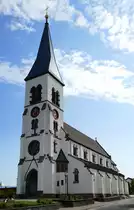 Eschbach im Markgr�flerlend, die katholische Kirche St.Agnes, 1888 eingeweiht, Sept.2018
