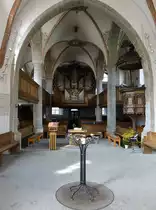 Marktredwitz, Orgelempore in der Ev. St. Bartholom�us Kirche (23.04.2018)