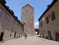 Burg Rothenfels, H�henburg am Steilhang �ber der Stadt Rothenfels aus Haupt- und Vorburg bestehend, Bergfried von 1150 (12.05.2018)