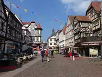 Lohr am Main, historische Fachwerkh�user in der Hauptstra�e (12.05.2018)