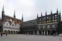 Der historische Marktplatz in L�beck mit dem sp�tgotischem Rathaus. (April 2019)