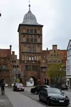 Das sp�tgotischen Stil errichtete Burgtor ist der n�rdliche Zugang zur Altstadt von L�beck. (April 2019)