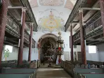 Mistelgau, Innenraum der Ev. Pfarrkirche St. Bartholom�us, erbaut von 1735 bis 1737 durch Johann Andreas Knorr (19.05.2018)