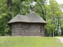 Die Borkenk�che war eine K�che zur Versorgung der Muschelgrotte die sich nahe der Havel im ehemaligen Grenzstreifen zwischen West-Berlin und Potsdam befindet, gesehen am 15. Mai 2019. 