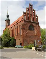 Słupsk (Stolp). Die St.-Hyazinth-Kirche stammt zum Teil schon aus dem 13. Jahrhundert und war urspr�nglich die Kirche eines Dominikanerklosters. Sie steht in unmittelbarer Nachbarschaft zum Schloss. 11.05.2019