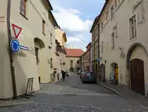 Prachatice, historische Geb�ude in der Postovni Stra�e (25.05.2019)