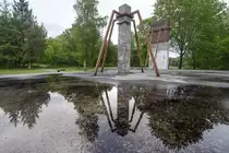 Die reste des ehemaligen K�chengeb�ude im Konzentrationslager Husum-Schwesing (Kreis Nordfriesland). Das KZ-Au�enlager Husum-Schwesing, im Schwesinger Ortsteil Engelsburg, etwa f�nf Kilometer nord�stlich von Husum gelegen, wurde am 26. September 1944 als Au�enlager des Konzentrationslagers Neuengamme im Zusammenhang mit dem Bau des so genannten Friesenwalls mit H�ftlingen belegt. 
Aufnahme: 31. Mai 2019.