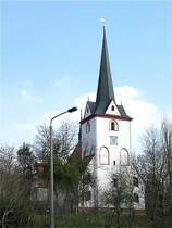 An der Clau�bruchstra�e in Leipzig Wahren findet man diese kleine Kirche unweit des Auensees, 01.04.08