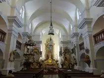 Bystřice nad Pern�tejnem/ Bistritz, barocker Innenraum der Pfarrkirche St. Lorenz (01.06.2019)