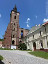 Sazava/Sasau, Klosterkirche St. Prokop, erbaut von 1663 bis 1687 im fr�hbarocken Stil (01.06.2019)
