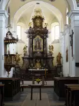 Pribram/ Freiberg in B�hmen, barocker Hochaltar in der Pfarrkirche St. Jakob (01.06.2019)