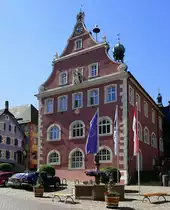Ettenheim, das Rathaus von 1757, der �ber 13.000 Einwohner z�hlenden Barockstadt in der Ortenau, Juni 2019