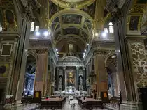 Genua, barocker Innenraum der Pfarrkirche San Ambrogio (15.06.2019)