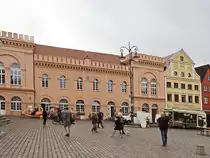 Das Rathaus von Schwerin am Markt im Zentrum, Anfang August 2019