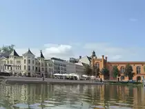 Pfaffenteich Treppe an der Altstadt in Schwerin am 03. August 2019.