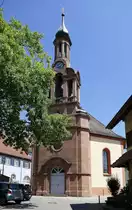 Mahlberg, die evangelische Schlo�kirche von 1734 am Fu�e des Schlo�es, Juli 2019