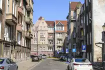 Architektur aus deutscher Zeit in der N�he des Danziger Hauptbahnhofs (Gdańsk Gł�wny). Aufnahme: 14. August 2019.