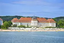 Zoppot/Sopot - Blick auf das Grand Hotel vom Gro�en Seesteg (Polo auf Polnisch). Aufnahme: 15. August 2019.
