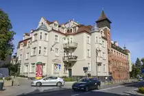 Alte deutsches Geb�ude an der der Ulica Tadeusz Kościuszko (fr�her: Haffnerstra�e) in Zoppot / Sopot.
Aufnahme: 14. August 2019.