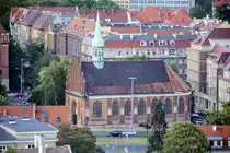 Die Sankt-Peter-und-Paul-Kirche (polnisch: Kości�ł św. Piotra i Pawła) in Stettin / Szczecin vom Turm der Jakobikirche (Katedra Świętego Jakuba) aus gesehen. Aufnahme: 10. August 2019.