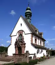Riegel am Kaiserstuhl, die Friedhofskapelle, 1907 von den hier ans�ssigen Brauereidirektoren der Gemeinde geschenkt, Aug.2019
