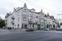 Zoppot - Sopot. H�user aus der deutschen Gr�nderzeit an der Aleja Niepodległości. Aufnahme: 16. August 2019.