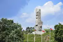 Danzig / Gdansk - Westerplatte-Denkmal zu Ehren der polnischen Verteidiger. Die Polen forderten nach dem Ersten Weltkrieg von der Freien Stadt Danzig ein Gel�nde zur Anlegung eines Munitionsdepots. Dieser Forderung gab der V�lkerbund mit Beschluss von 1924 statt. Polen wurde das Ostseebad Westerplatte zugestanden, obwohl der Danziger Senat Anfang an dagegen protestiert hatte.  Aufnahme: 13. August 2019.