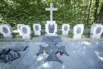 Danzig / Gd�nsk. Polnische Grabsteine auf der Halbinsel Westerplatte  erinnern an 15 polnische Soldaten, die meisten sind am 2. September gefallen. Aufnahme: 13. August 2019.