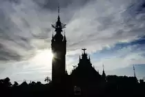 Der Turm des Danziger Hauptbahnhofs (Gdansk-Gl�wny) am Abend. Aufnahme: 13. August 1019.