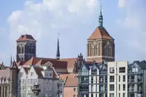 Danzig / Gd�nsk. Blick auf die Rechtstadt - links im Bild ist die Marienkirche zu sehen und rechts im Bild die Johanneskirche. Aufnahme: 13. August 2019.