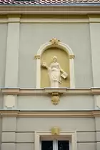 Detailansicht eines Gr�nderzeithauses am Plac Konstytucji 3 Maja (bis 1945: Markt) in Zoppot / Sopot. Aufnahme: 16. August 2019.