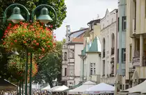 Hausfassaden an der Bohater�w-Monte-Cassino (bis 1945: See Stra�e in Zoppot / Sopot. Aufnahme: 16. August 2019.