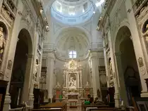 Livorno, barocker Innenraum der Chiesa di San Ferdinando, Ausstattung von Giovanni Baratta (18.06.2019)
